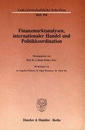 Cover: Finanzmarktanalysen, internationaler Handel und Politikkoordination. - Duncker & Humblot