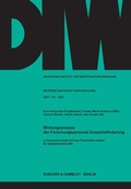 Cover: Wirkungsanalyse der Forschungspersonal-Zuwachsf&ouml;rderung. - Duncker & Humblot