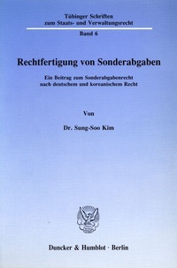 Abbildung von: Rechtfertigung von Sonderabgaben. - Duncker & Humblot