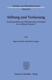 Abbildung von: Stiftung und Verfassung. - Duncker & Humblot