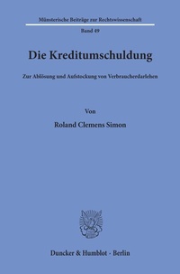 Abbildung von: Die Kreditumschuldung. - Duncker & Humblot