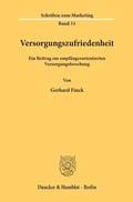 Cover: Versorgungszufriedenheit. - Duncker & Humblot