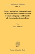 Cover: Einsatz werblicher Kommunikation im Einzelhandel unter besonderer Ber&uuml;cksichtigung des H&ouml;rfunks als Kommunikationsmedium. - Duncker & Humblot