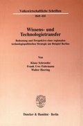 Cover: Wissens- und Technologietransfer. - Duncker & Humblot