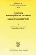 Cover: Evaluierung wohnungspolitischer Instrumente. - Duncker & Humblot