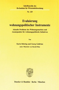 Abbildung von: Evaluierung wohnungspolitischer Instrumente. - Duncker & Humblot