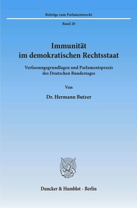 Abbildung von: Immunität im demokratischen Rechtsstaat. - Duncker & Humblot
