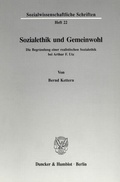 Cover: Sozialethik und Gemeinwohl. - Duncker & Humblot