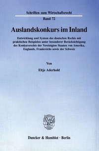 Abbildung von: Auslandskonkurs im Inland. - Duncker & Humblot