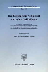 Abbildung von: Der Europäische Sozialstaat und seine Institutionen. - Duncker & Humblot