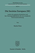 Abbildung von: Die Societas Europaea (SE). - Duncker & Humblot