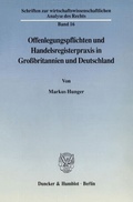 Abbildung von: Offenlegungspflichten und Handelsregisterpraxis in Großbritannien und Deutschland. - Duncker & Humblot