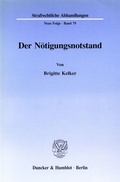 Cover: Der N&ouml;tigungsnotstand. - Duncker & Humblot