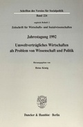 Cover: Umweltvertr&auml;gliches Wirtschaften als Problem von Wissenschaft und Politik. - Duncker & Humblot