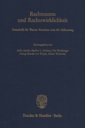 Cover: Rechtsnorm und Rechtswirklichkeit. - Duncker & Humblot