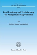 Bild: Beschleunigung und Vereinfachung der Anlagenzulassungsverfahren. - Duncker & Humblot