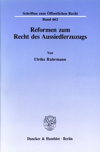 Abbildung von: Reformen zum Recht des Aussiedlerzuzugs. - Duncker & Humblot