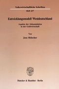 Cover: Entwicklungsmodell Westdeutschland. - Duncker & Humblot