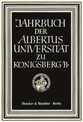 Cover: Jahrbuch der Albertus-Universit&auml;t zu K&ouml;nigsberg-Pr. - Duncker & Humblot