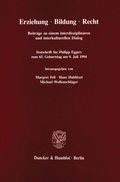 Cover: Erziehung - Bildung - Recht. - Duncker & Humblot