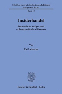 Abbildung von: Insiderhandel. - Duncker & Humblot