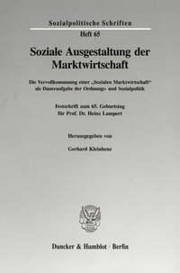 Abbildung von: Soziale Ausgestaltung der Marktwirtschaft. - Duncker & Humblot