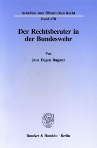 Abbildung von: Der Rechtsberater in der Bundeswehr. - Duncker & Humblot