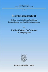Abbildung von: Restitutionsausschluß. - Duncker & Humblot