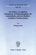 Cover: Der Schutz vor negativen Immissionen als Regelungsaufgabe des zivilrechtlichen und des &ouml;ffentlich-rechtlichen Nachbarschutzes. - Duncker & Humblot