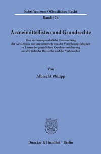 Abbildung von: Arzneimittellisten und Grundrechte. - Duncker & Humblot