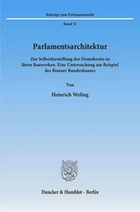 Enlarge image Cover: Parlamentsarchitektur. - Duncker & Humblot