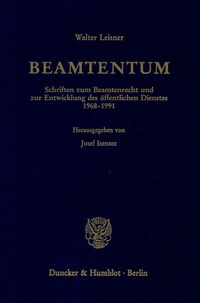 Abbildung von: Beamtentum. - Duncker & Humblot