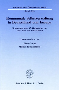 Abbildung von: Kommunale Selbstverwaltung in Deutschland und Europa. - Duncker & Humblot