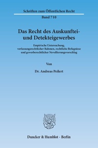 Abbildung von: Das Recht des Auskunftei- und Detekteigewerbes. - Duncker & Humblot
