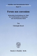 Cover: Forum non conveniens. - Duncker & Humblot