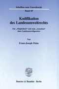 Bild: Kodifikation des Landesumweltrechts. - Duncker & Humblot
