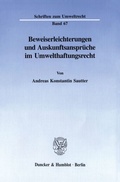 Bild: Beweiserleichterungen und Auskunftsansprüche im Umwelthaftungsrecht. - Duncker & Humblot