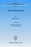 Cover: Der Arbeitsvertrag. - Duncker & Humblot