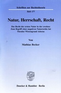 Cover: Natur, Herrschaft, Recht. - Duncker & Humblot