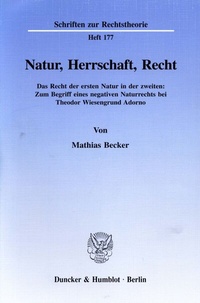 Enlarge image Cover: Natur, Herrschaft, Recht. - Duncker & Humblot