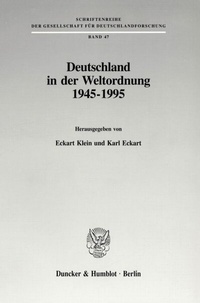 Abbildung von: Deutschland in der Weltordnung 1945 - 1995. - Duncker & Humblot
