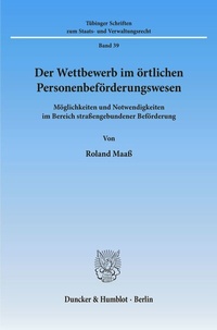 Abbildung von: Der Wettbewerb im örtlichen Personenbeförderungswesen. - Duncker & Humblot