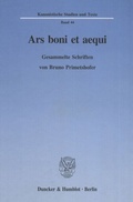 Cover: Ars boni et aequi. - Duncker & Humblot
