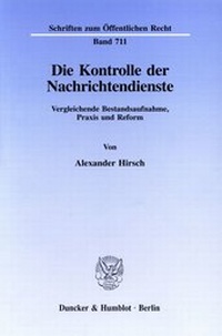 Abbildung von: Die Kontrolle der Nachrichtendienste. - Duncker & Humblot