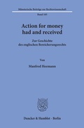 Cover: Action for money had and received. - Duncker & Humblot