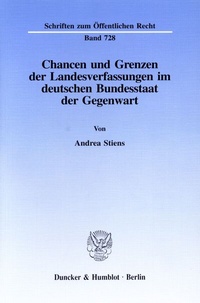Abbildung von: Chancen und Grenzen der Landesverfassungen im deutschen Bundesstaat der Gegenwart. - Duncker & Humblot