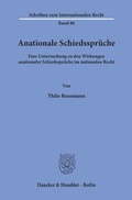 Cover: Anationale Schiedsspr&uuml;che. - Duncker & Humblot