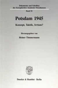 Enlarge image Cover: Potsdam 1945. - Duncker & Humblot