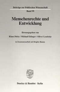 Enlarge image Cover: Menschenrechte und Entwicklung. - Duncker & Humblot