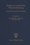 Cover: Beitr&auml;ge zur angewandten Wirtschaftsforschung. - Duncker & Humblot